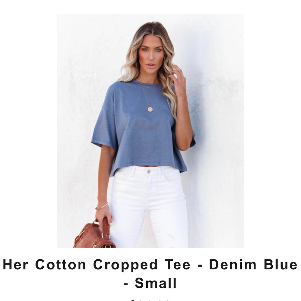 VICI distressed boxy crop loose tee